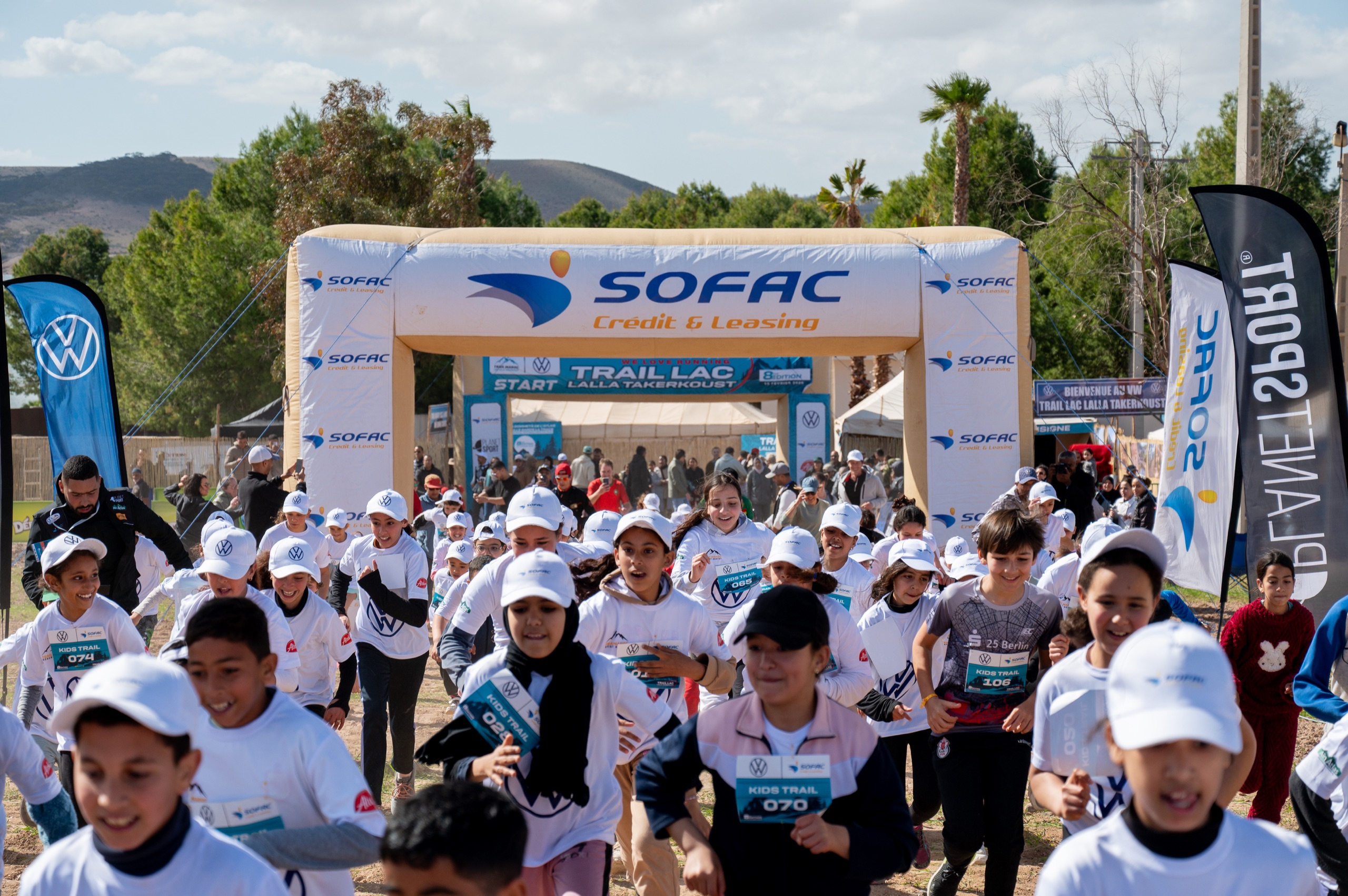 Départ du Kids Trail Takerkoust avec les jeunes coureurs